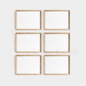Wood Frame Mockup Set of 6/3:4  Wooden Frame Mockup - Mock Up Wall Art - Styled Frame Mock up - Instant Download Mockup -