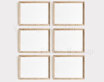 Wood Frame Mockup Set of 6/3:4  Wooden Frame Mockup - Mock Up Wall Art - Styled Frame Mock up - Instant Download Mockup -