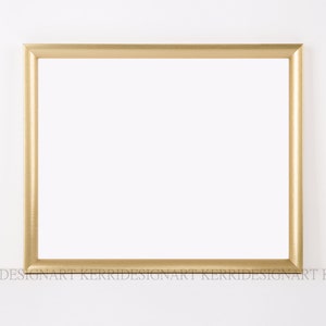 K&ouml;nnte beinhalten: Ein rechteckiger goldener Bilderrahmen mit wei&szlig;em Innenraum. Der Rahmen hat ein schlichtes, elegantes Design mit leicht strukturierter Oberfl&auml;che. Der Rahmen ist leer, bereit f&uuml;r ein Foto oder Kunstwerk.