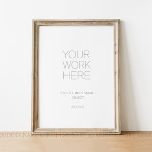 3:4Wood Photo Frame Mockup - Rustic Frame Mockup - Wall Art Mockup - Simple Frame Mockup - Photography Mockup