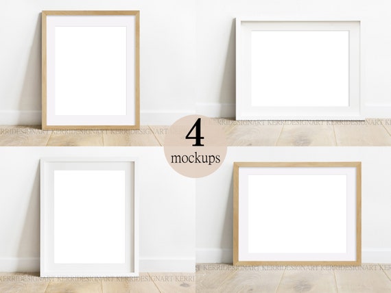 Frame Mockup Bundle - White Wood Frame Mockup-  Mock Up Wall Art - Styled Frame Mock up - Instant Download Mockup - 8X10"