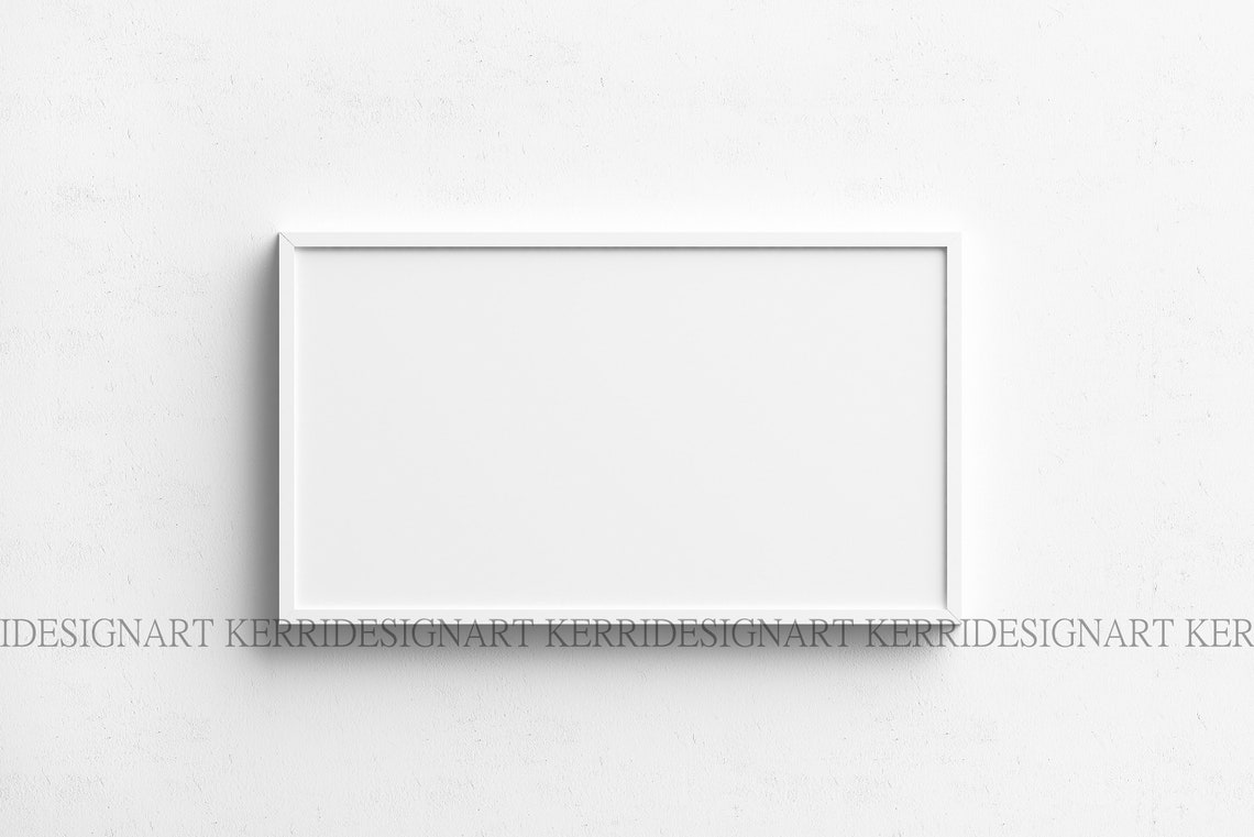 16X9 White Frame TV Art Frame Mockup Horizontal Mockup Frame Etsy
