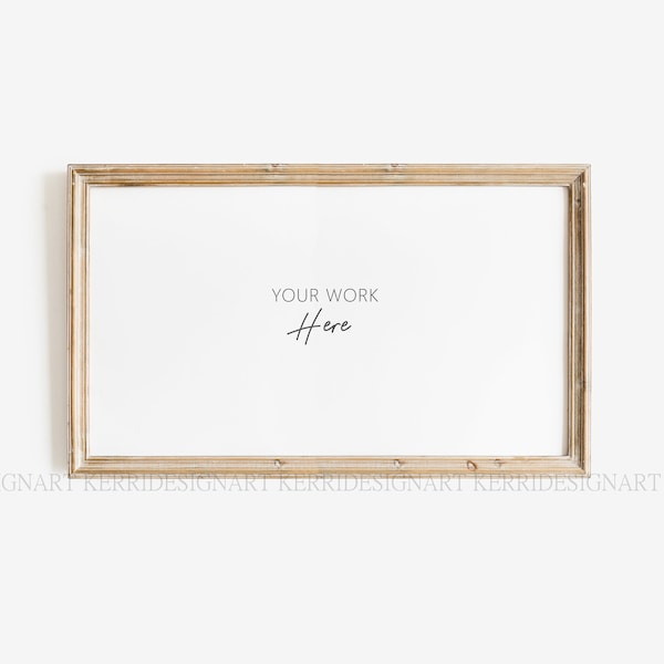 16X9 Frame TV Art Frame Mockup ，Horizontal Mockup Frame, Frame TV Mockup Frame, Digital Art Mockup Frame, Wood Digital Art Frame Mockup