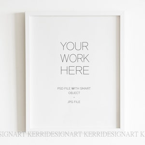 White Wood Photo Frame Mockup - Rustic Frame Mockup - Wall Art Mockup - Simple Frame Mockup - Photography Mockup-8X10&quot;
