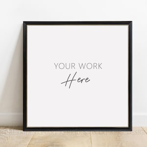 Square picture frame mockup, Square poster mockup, Square frame digital, Digital square frame, Square photo frame mockup, Wood square frame