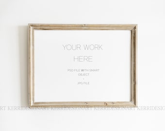 Vintage Wooden Frame Mockup – Styled Wall Art Display (Digital Download)