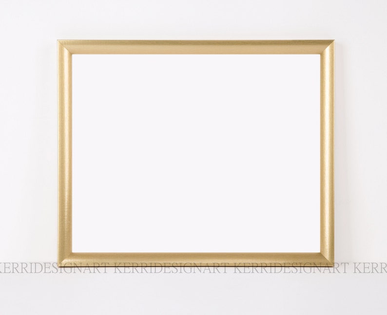 K&ouml;nnte beinhalten: Ein rechteckiger goldener Bilderrahmen mit wei&szlig;em Innenraum. Der Rahmen hat ein schlichtes, elegantes Design mit matter Oberfl&auml;che. Der Rahmen ist leer und bereit, ein Foto oder Kunstwerk zu pr&auml;sentieren.