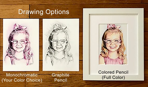 Custom Portrait Drawings 1 2 People Faces Only No Background Graphite Pencil And Colored Pencil Drawings Prices Vary Per Sizestyle
