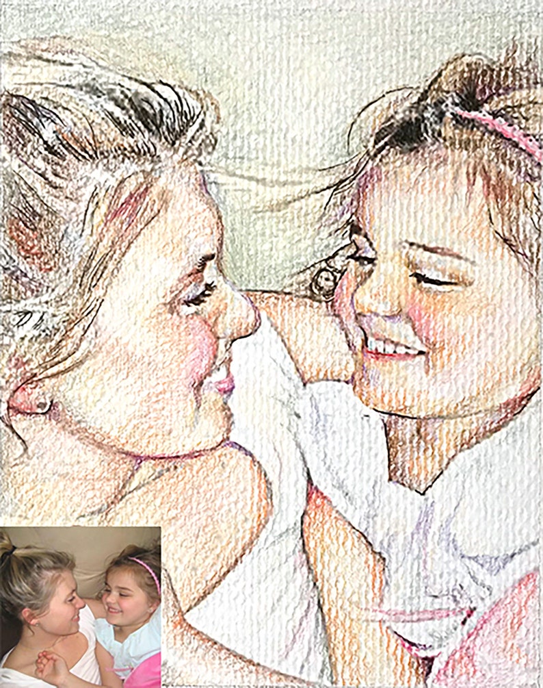 3+ people Colored Pencil and Graphite Drawings Prices vary per sizestyle Custom Family Portrait Drawing from Photograph