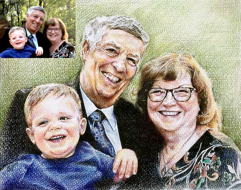 3+ people Colored Pencil and Graphite Drawings Prices vary per sizestyle Custom Family Portrait Drawing from Photograph