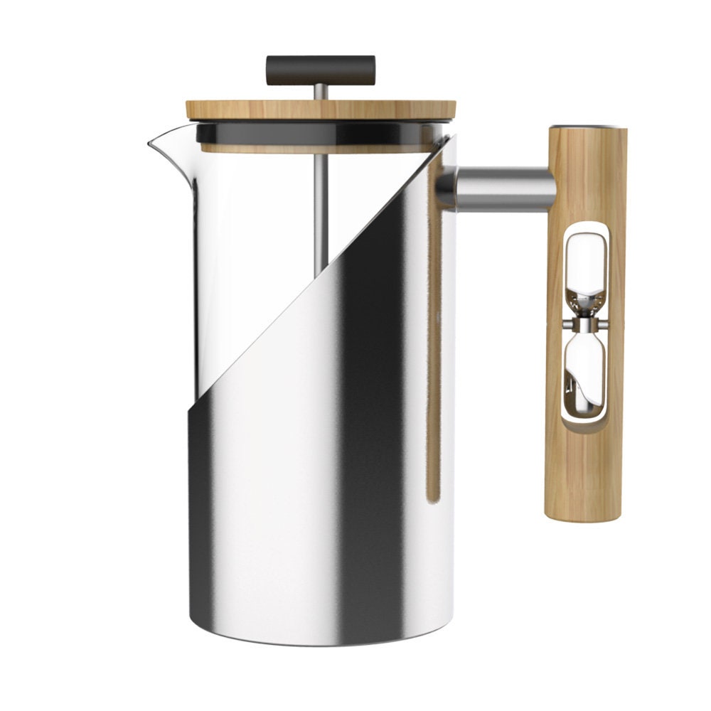 French Press Coffee Maker With Hourglass by Stramperpress Etsy