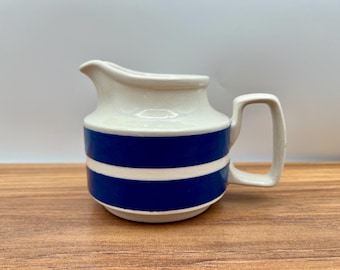 Staffordshire Potteries Creamer: "Cordon Bleu" Blue Stripe - Made in England