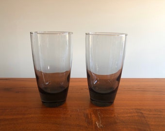 Set of 2 : Ice Tea Tumbler Drinking Glasses -  Grey Shadow Coloring - 16 fl ounces