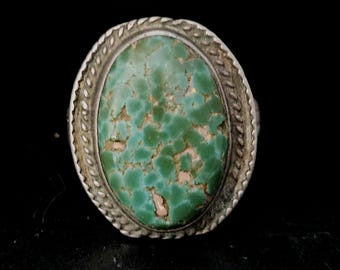 Cerillos Turquoise Vintage Native Ring Old Pawn Size 6 JR 916