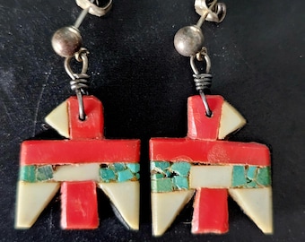 1930s Battery Bird Pueblo Vintage Native Earrings JE 631