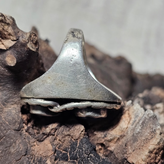 Old Pawn Snake Ring Cast Silver Vintage Native St… - image 3