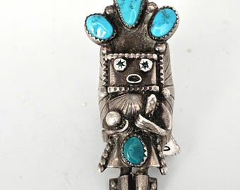 Kachina Figure Vintage Native Silver Sterling Ring Old Pawn Size 5 1/2  JR 478