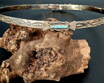 Solid Sterling Turquoise Hatband Old Pawn. JH 151