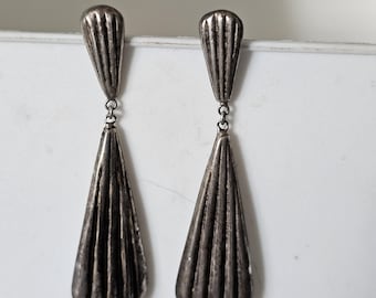60s Silver Vintage  Dangle Earrings Native Old Pawn. # JE 593