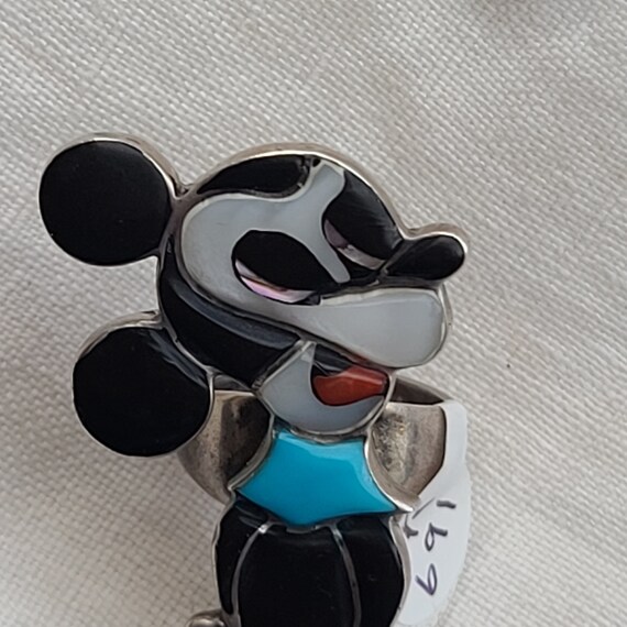 Large Vintage Native Mickey Mouse Ring Size 6 3/4… - image 2