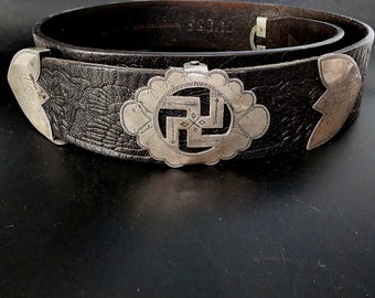 1930s Vintage Sterling Whirling Log Belt Old Pawn. JBL 145