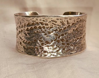 Wide Cast Silver Native American Bracelet Beautiful Surface