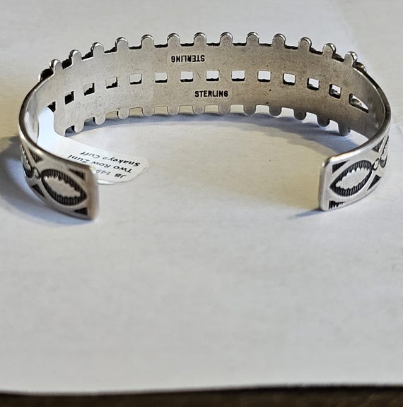 Vintage Zuni Snake Eye Turquoise Sterling Silver Cuff Bracelet 6 1