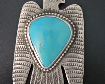 Hand Forged Thunderbird Pendent by Buffalo Sterling # JPN 156