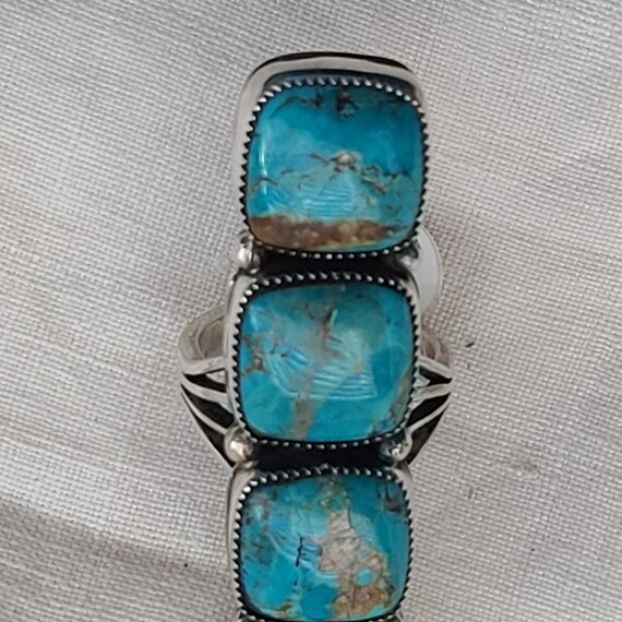 Dramatic Bisbee Statement Ring 4 Large Stones Nat… - image 5