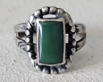 Early Cerillos Turquoise Vintage Ring Old Pawn Size 5 JR 275