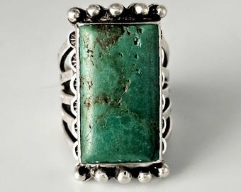 Cerrillos Whirling Logs Vintage Ring Sterling Ring Size 4 Old Pawn. JR 987