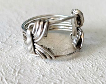 Silver Wire Puzzle Ring Vintage Sterling. JR 280 Size 5