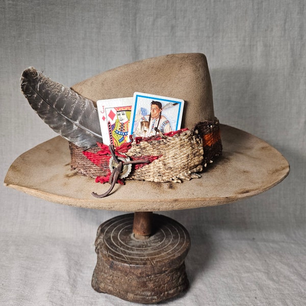 40s Stetson Western Vintage Hat Navajo Weaving Silver Size 7