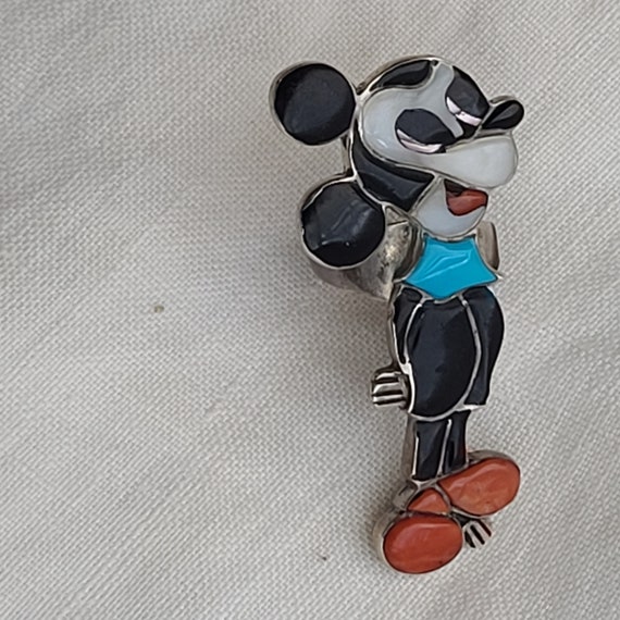 Large Vintage Native Mickey Mouse Ring Size 6 3/4… - image 3