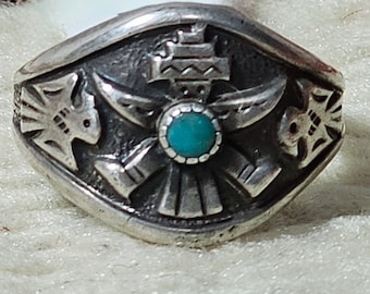Bell Trading Post Early Mark Vintage Native Silver Sterling Ring Size 9 1/2
