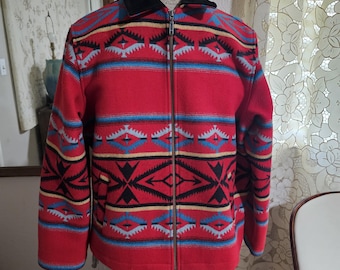 Red Vintage Pendleton Aztec Jacket Size XL #C 71