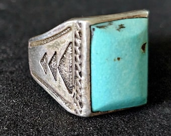 1940s Bell Thunderbird Vintage Native Ring Sterling Old Pawn Size 12 JR 476