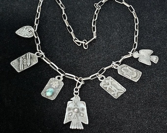 Vintage Thunderbird Necklace 7 Tags Old Pawn JN 846