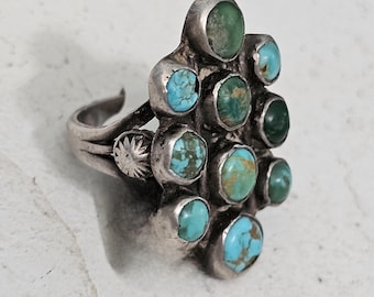 1930s Zuni Turquoise Vintage Ring Old Pawn Size 5 1/2  JR 903