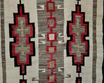 Transitional 52" x 86" Vintage Navajo Rug C1930s W 139