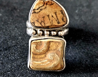 Artisan Pottery Sterling Ring Size 10 JR 671