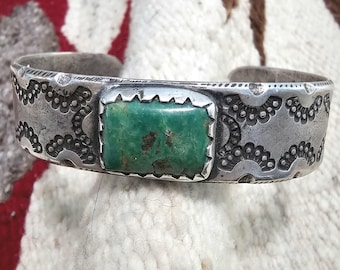 Buffalo Ingot Cuff Green Turquoise Native  fits 7" wrist JB 385