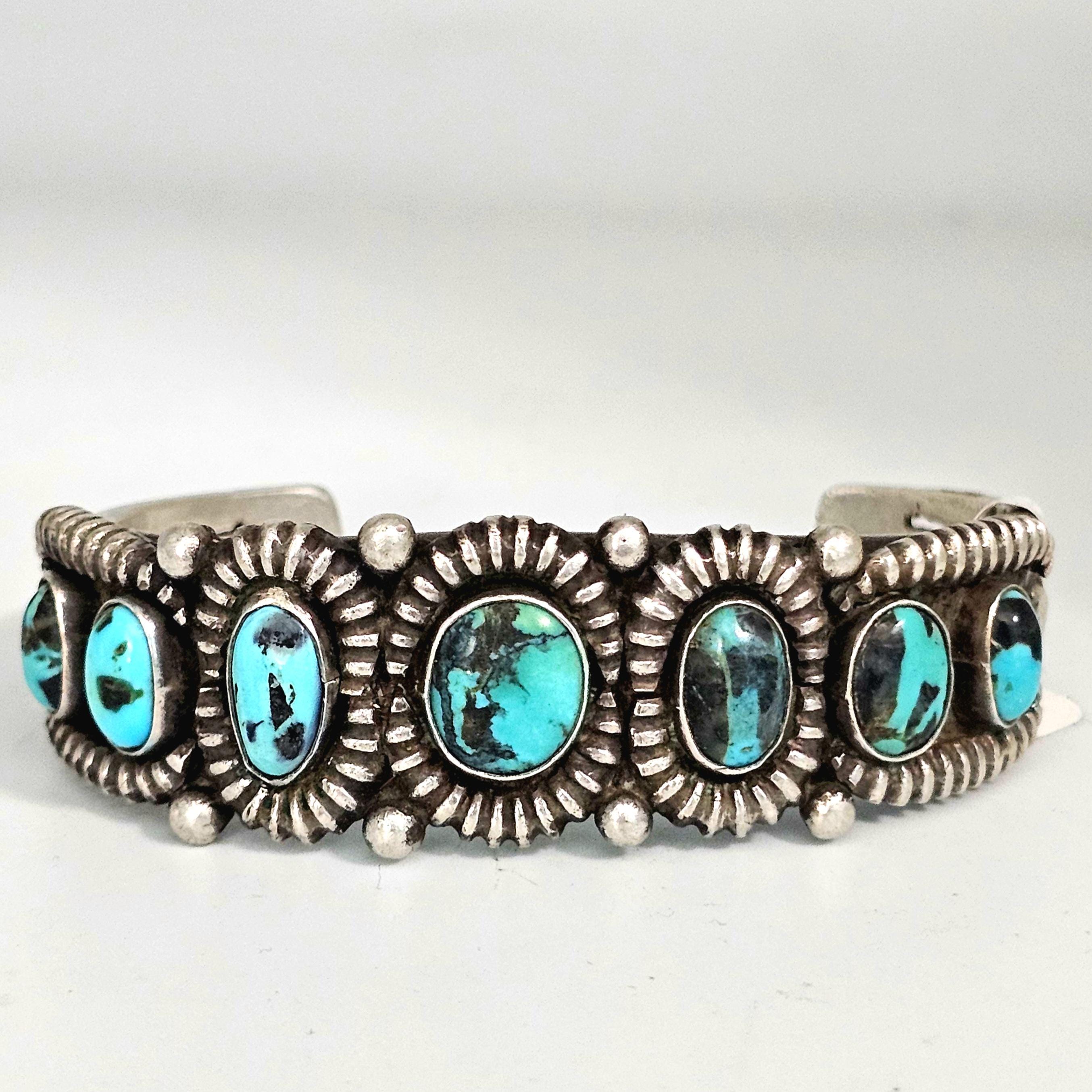 Incredible Coin And Sterling Silver Turquoise Bracelet Incredible Coin And Sterling Silver Turquoise Bracelet
