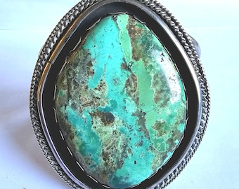 Magnificent Big Turquoise Cuff Vintage Native  Old Pawn fits 6 3/4" wrist. JB 44