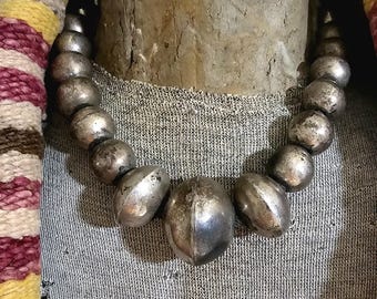 Ultra Large Silver Beads Vintage 1950s Old Pawn JN 715