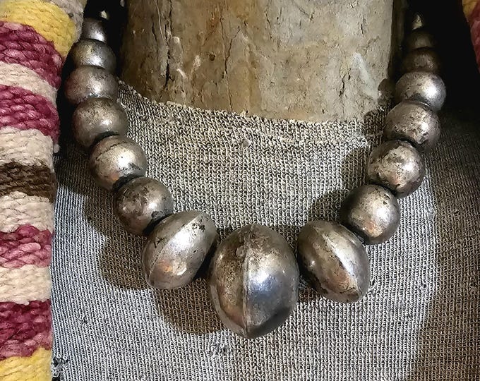 Featured listing image: Ultra Large Silver Beads Vintage 1950s Old Pawn JN 715