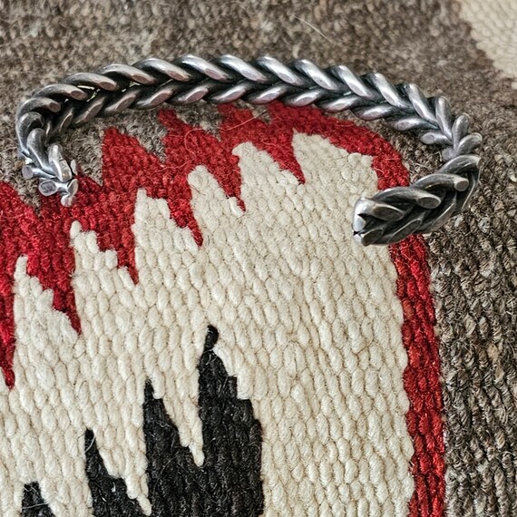 Classic Larger Size Braided Silver Vintage Native… - image 4