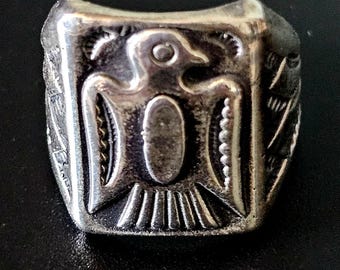 Silver Thunderbird Vintage Ring Sterling Old Pawn Size 8 1/2 JR 309