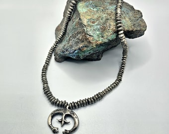 Designer Silver Naja Necklace Old Pawn Sterling. C1950s JN 632