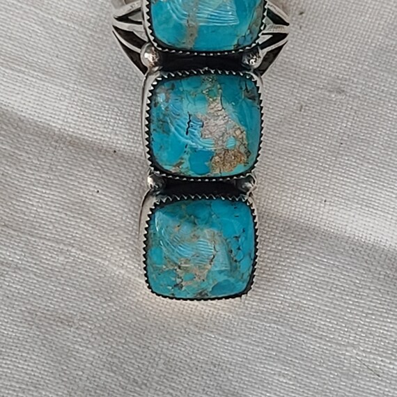 Dramatic Bisbee Statement Ring 4 Large Stones Nat… - image 4